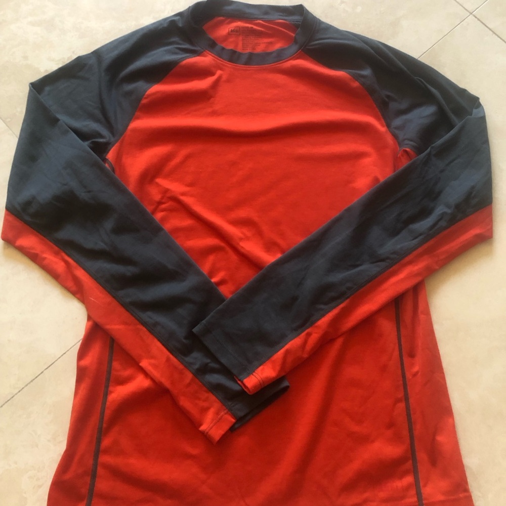 Men's Red and Charcoal grey long sleeve shirt - size M
